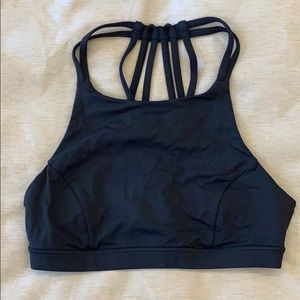 Lululemon black strappy sports bra